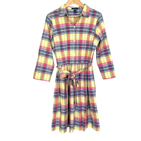 Lands End Madras Plaid Shirtdress - Picture 3 of 8